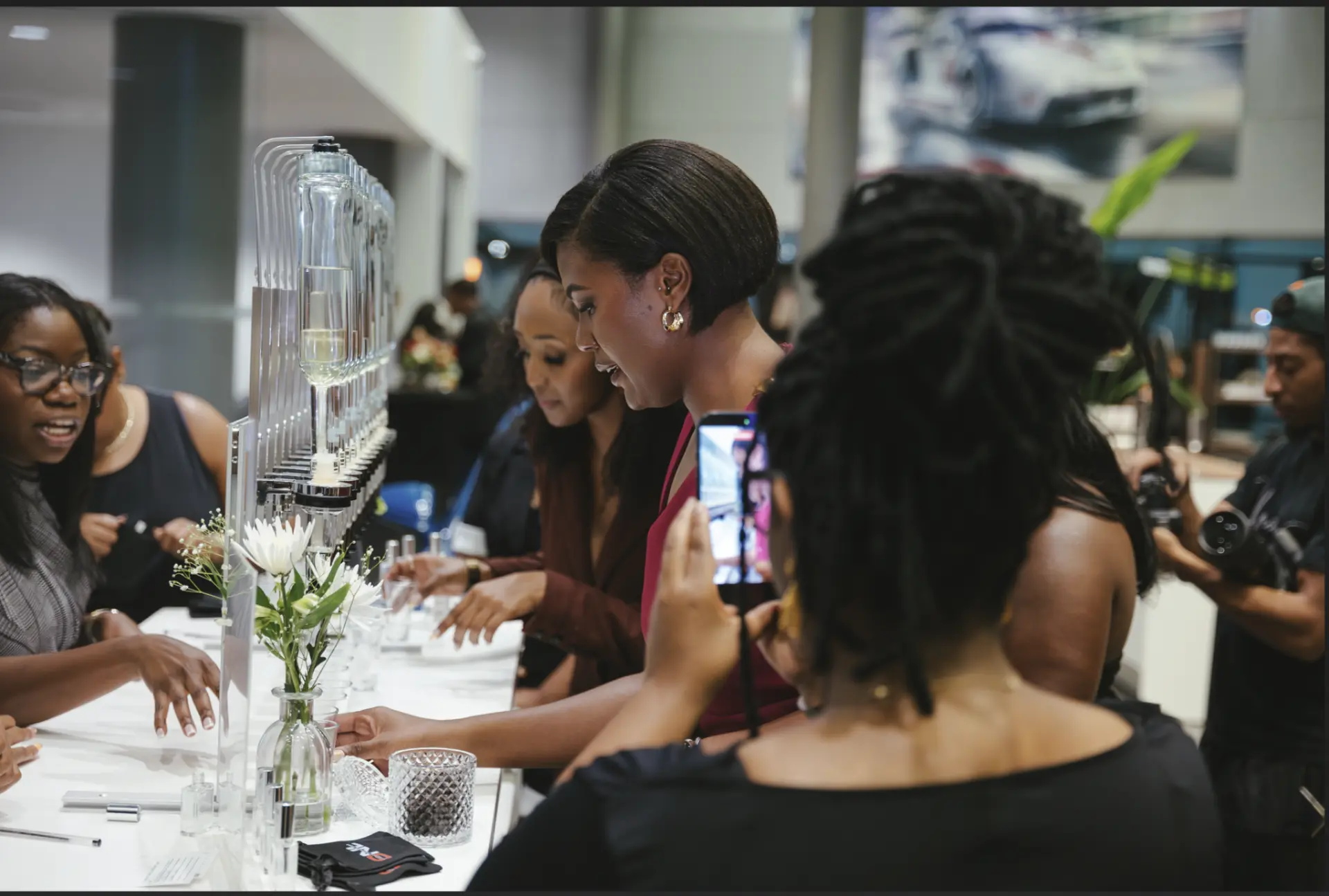 Guests at a fragrance activation
